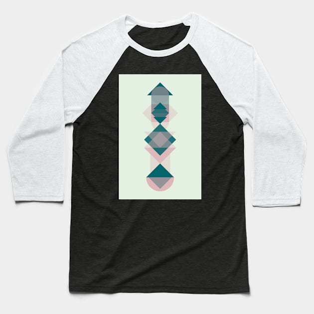 Geometric Totempole Poster I Baseball T-Shirt by fivemmPaper